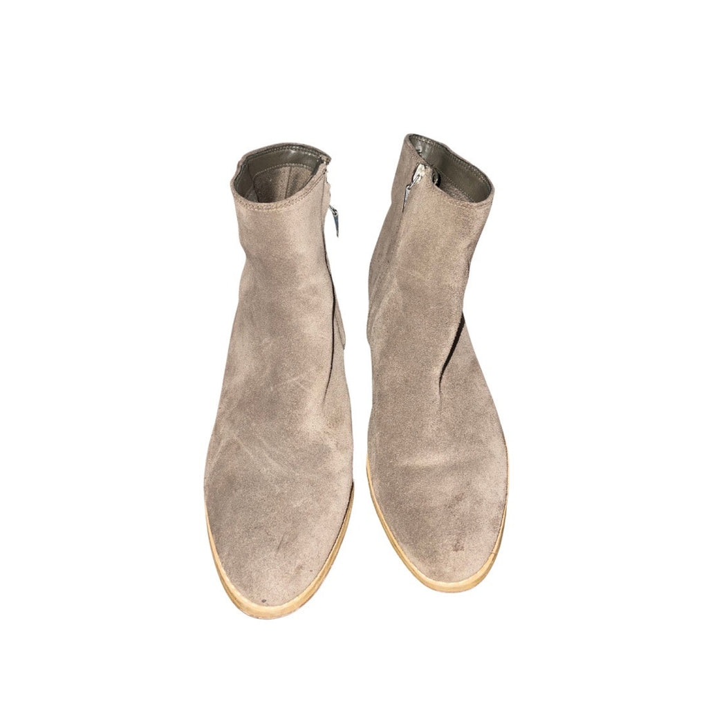 Clarks Womens Gray Suede Zip up Bootie Block Heel Size 7.5 Fall Casual western