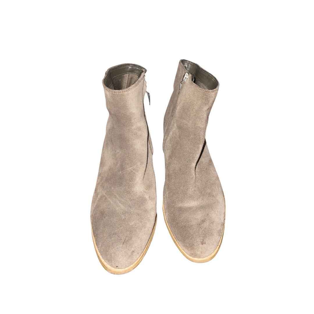 Clarks Womens Gray Suede Zip up Bootie Block Heel Size 7.5 Fall Casual western