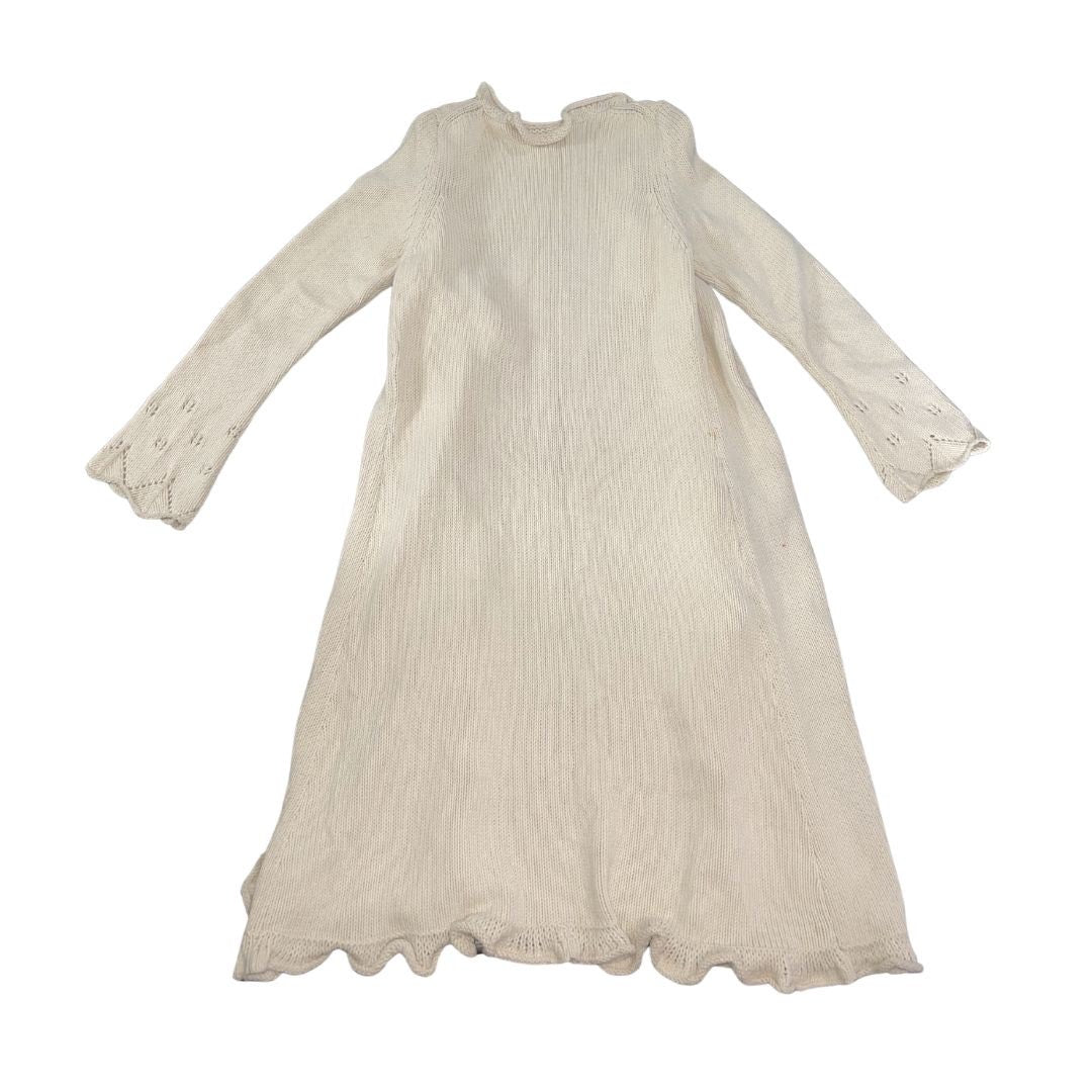 Max Studio Long Open Front Oatmeal Chunky Knit Cardigan Duster Medium Y2K Boho