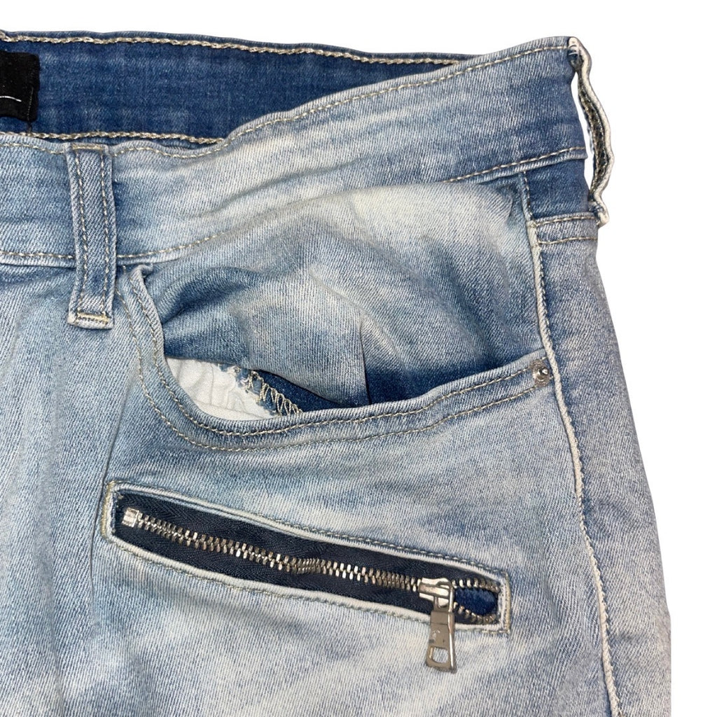 Forever 21 Men's Skinny Jeans Denim Pants Size 36 Distressed Moto Inspired