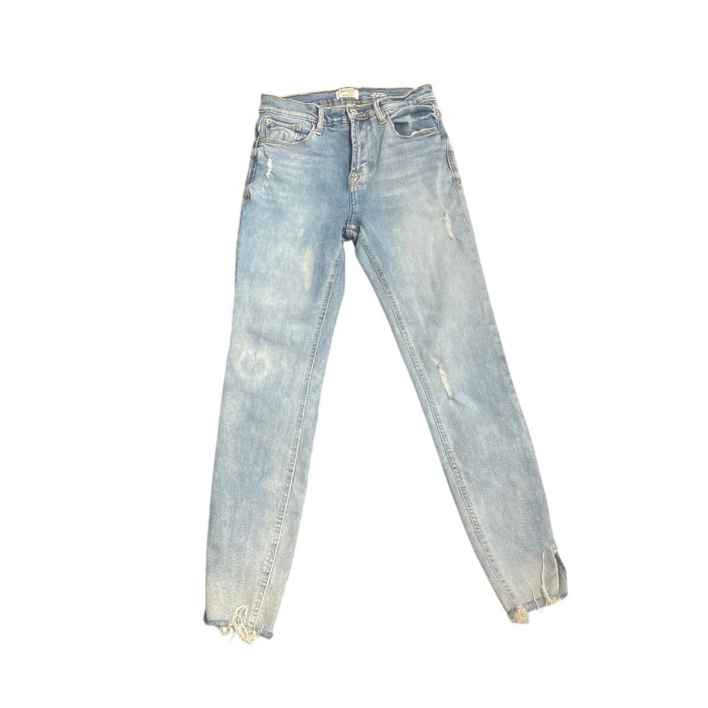 Kensie Jeans Vintage Luxe The Kelsey High Rise Skinny Jeans Raw Hem SZ 6/28