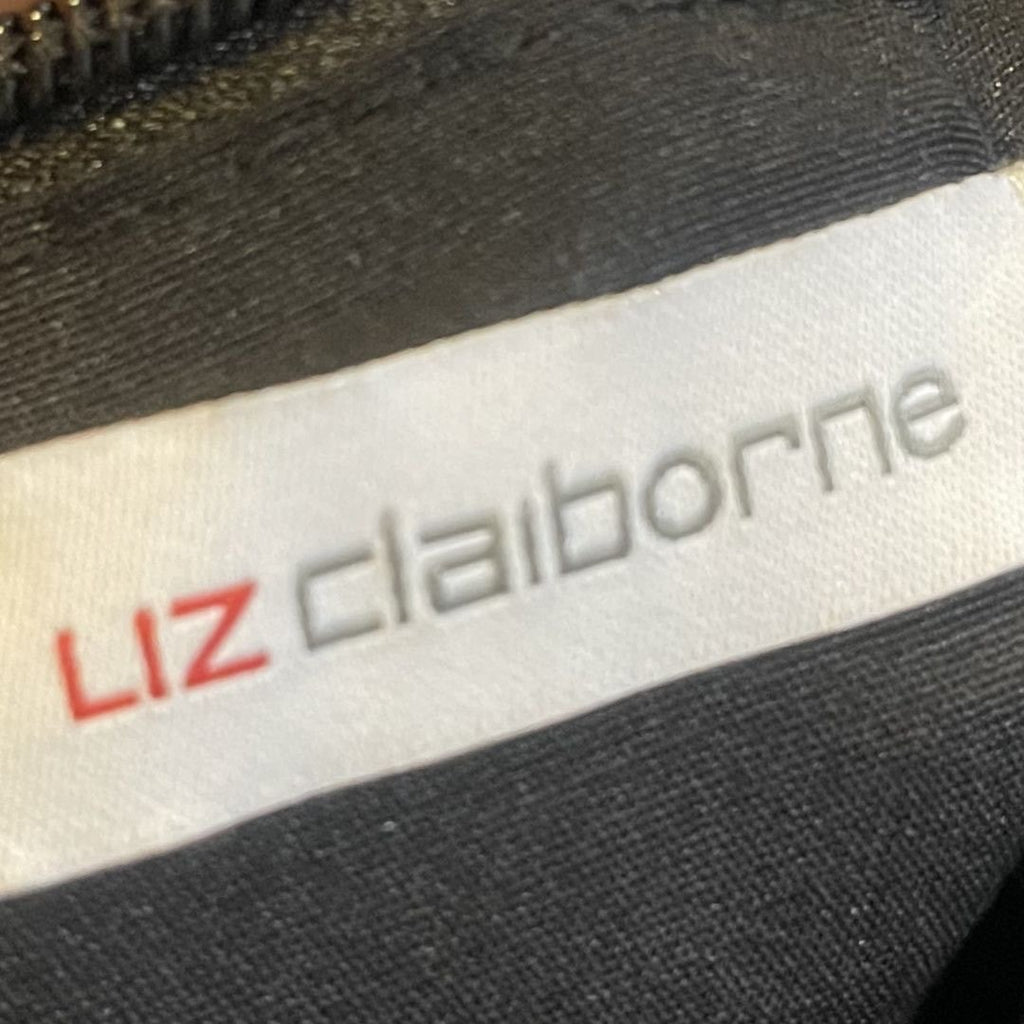 Liz Claiborne Classy Black White Striped Crossbody Bag Nautical Minimalist Chic
