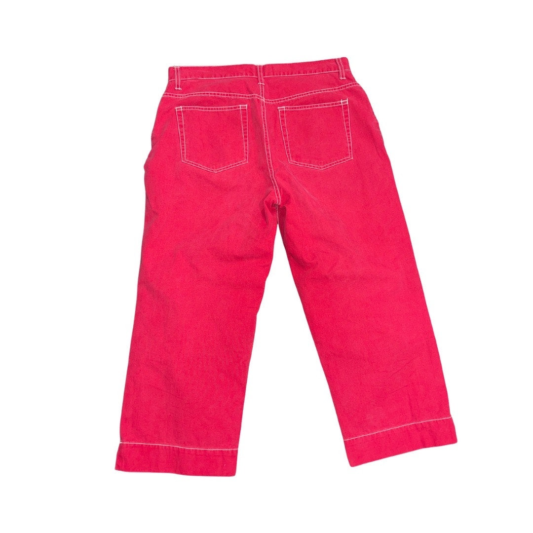 Faded Glory Wide Leg Capri Red Pants SZ 10 90s Y2K Casual Streetwear Classiccore