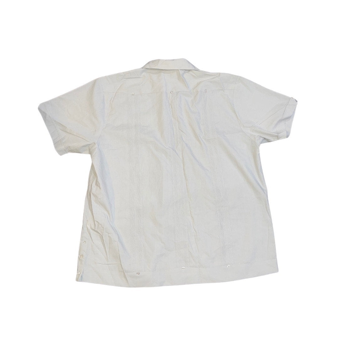Havanera Co Mens Gray Guayabera Short Sleeve Shirt Size XL Cuban Vacation Beach