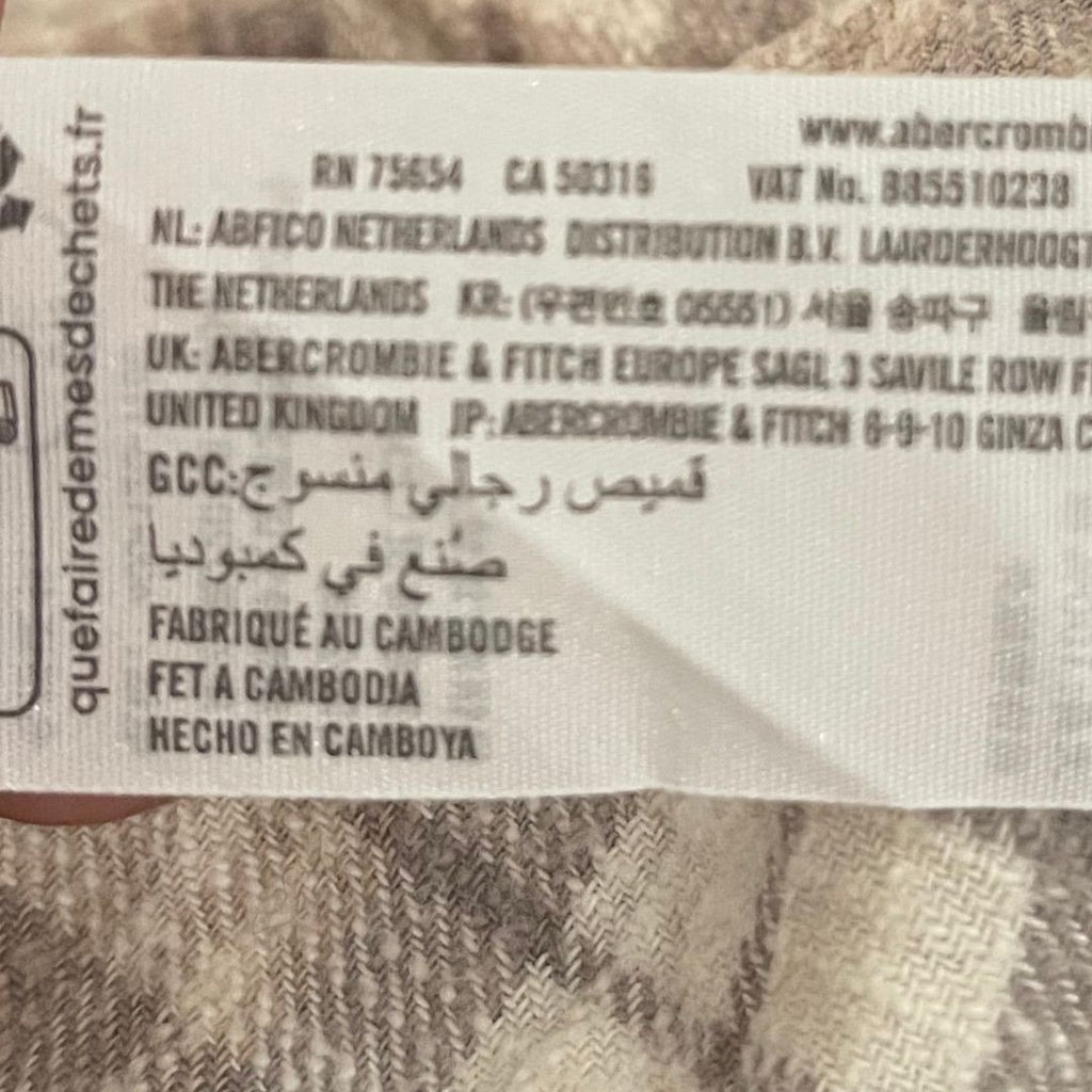 Abercrombie & Fitch Women Soft Collection Cropped Button Long Sleeve Flannel XS