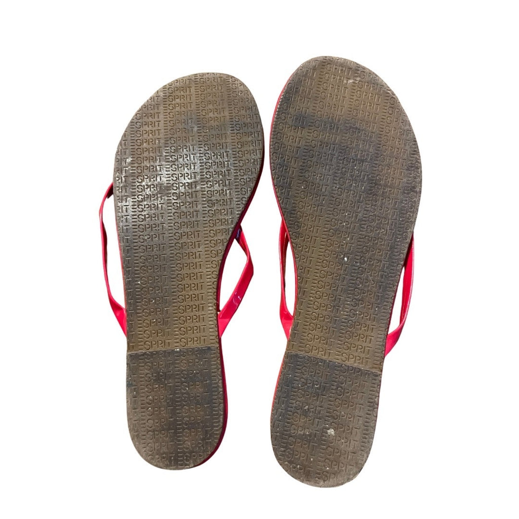 Esprit Flip Flop Patent Red Sandals Summer Casual 90s Y2K Size 7