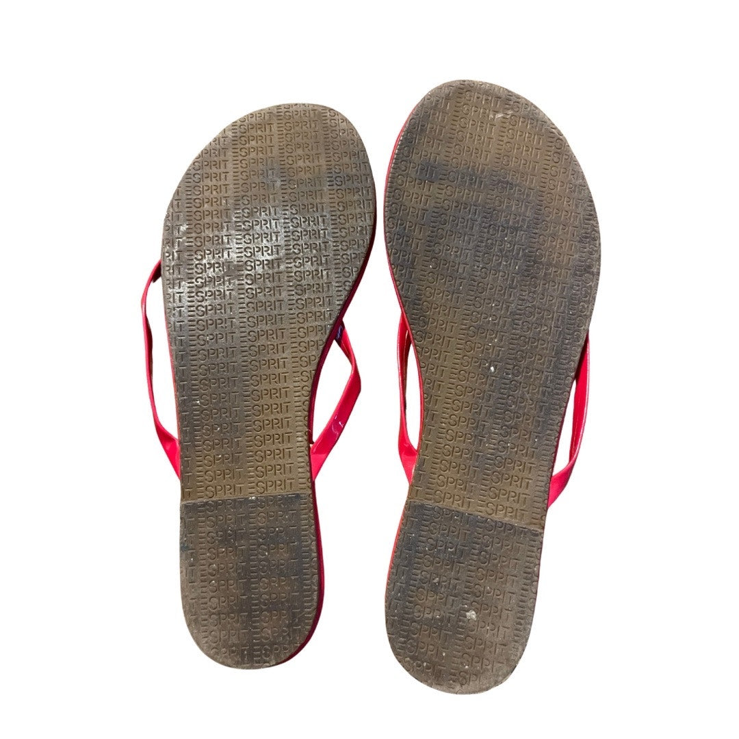 Esprit Flip Flop Patent Red Sandals Summer Casual 90s Y2K Size 7