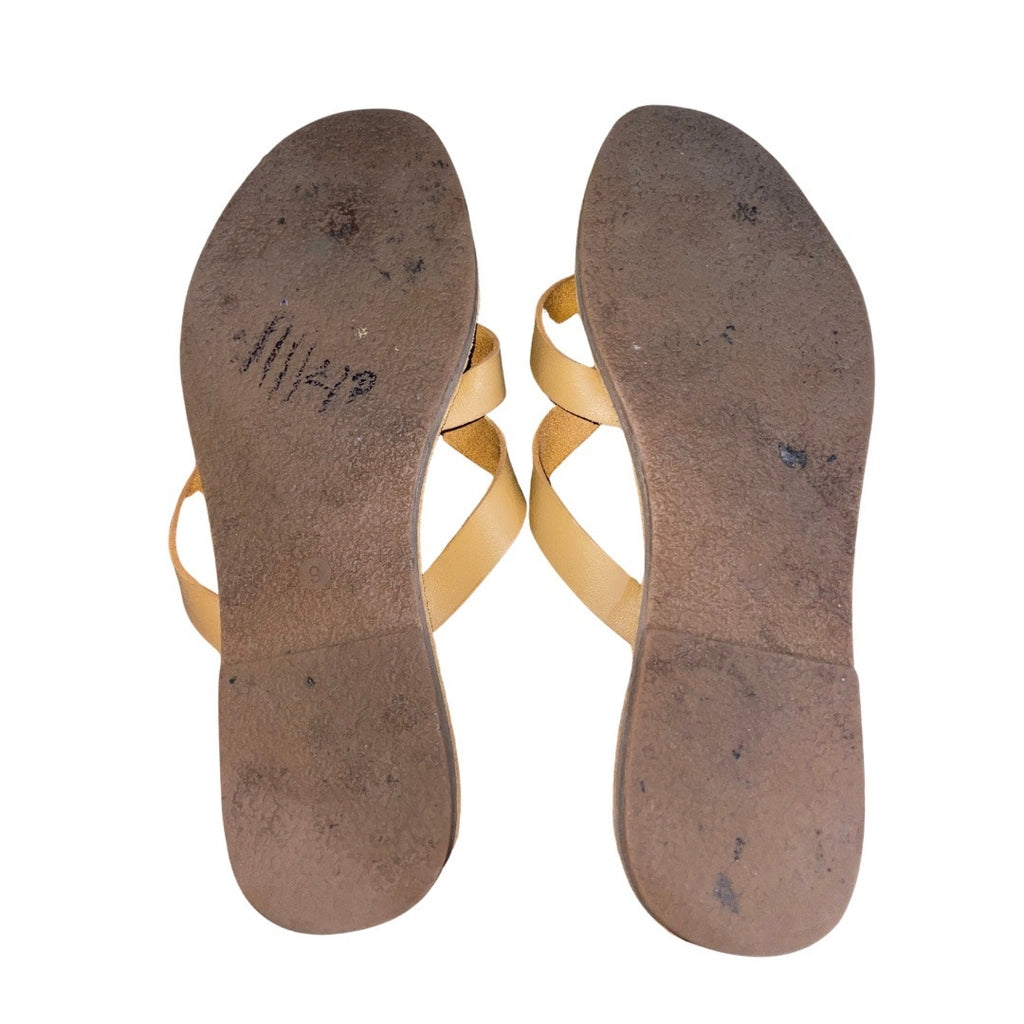 Madewell "the Boardwalk" Leather Brown Thong Sandal Size 9 Comfort Flip Flop