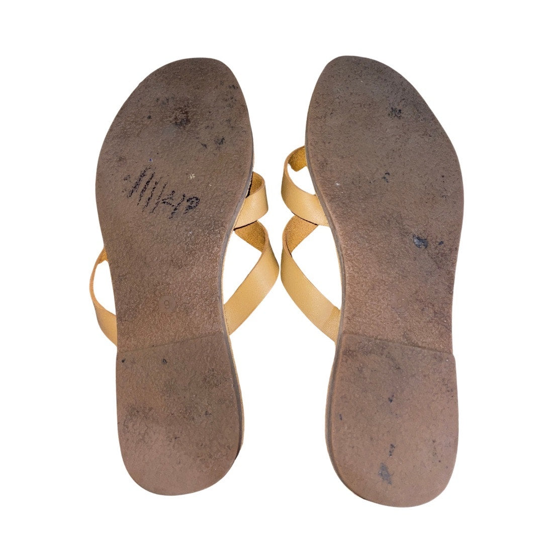 Madewell "the Boardwalk" Leather Brown Thong Sandal Size 9 Comfort Flip Flop