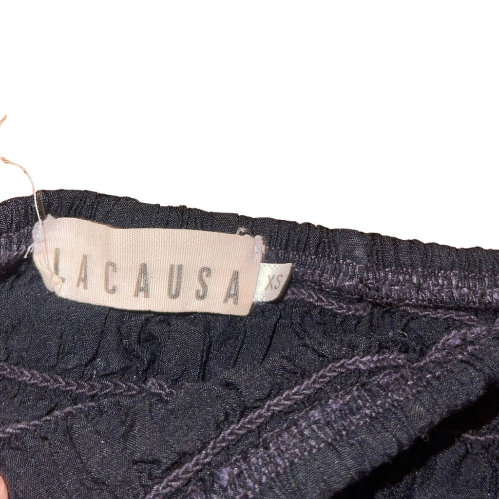 LACAUSA Smocked Midi Dress Cap Sleeve Bodice Size XS Stretch