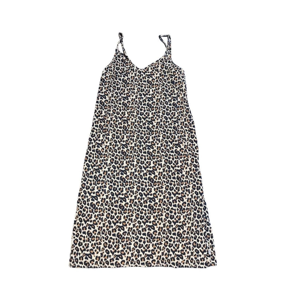 Brixton Leopard Print Midi Slip Dress Size Large Spaghetti Strap Chic