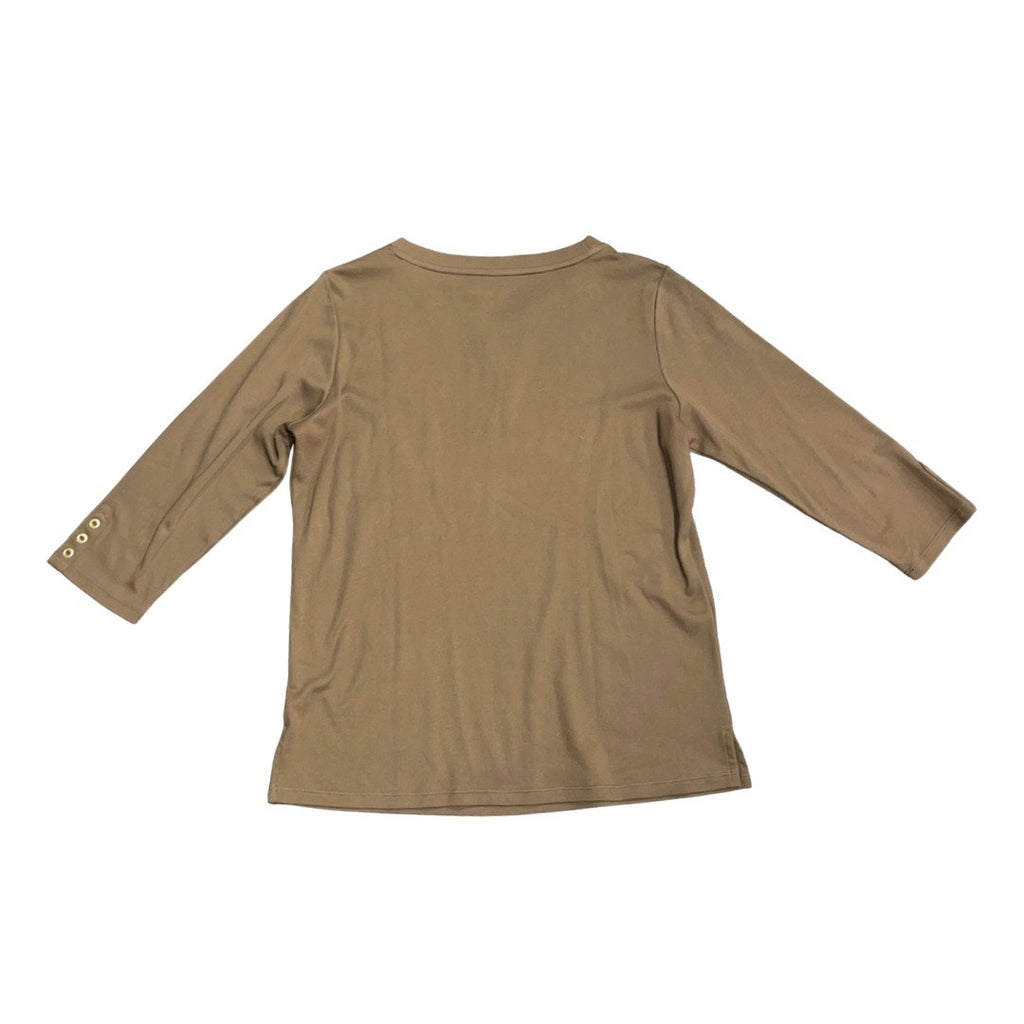 Cali and York Brown Top Size Medium Casual Office Blouse