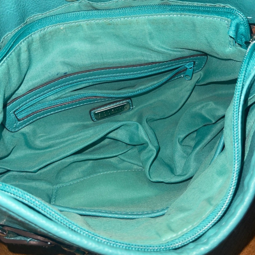 Rosetti Teal Shoulder HandBag Braided Strap Faux Leather Purse Y2K 90's 2000s