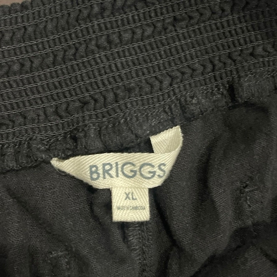 Briggs Women's Linen Blend Pull On Wide Leg Pants Trousers SZ XL Relaxed Flowy