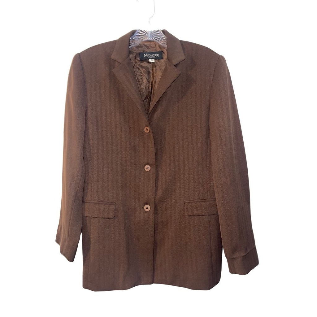 Montee Collection Womens Blazer Vintage Brown Size 6 Career Office Business