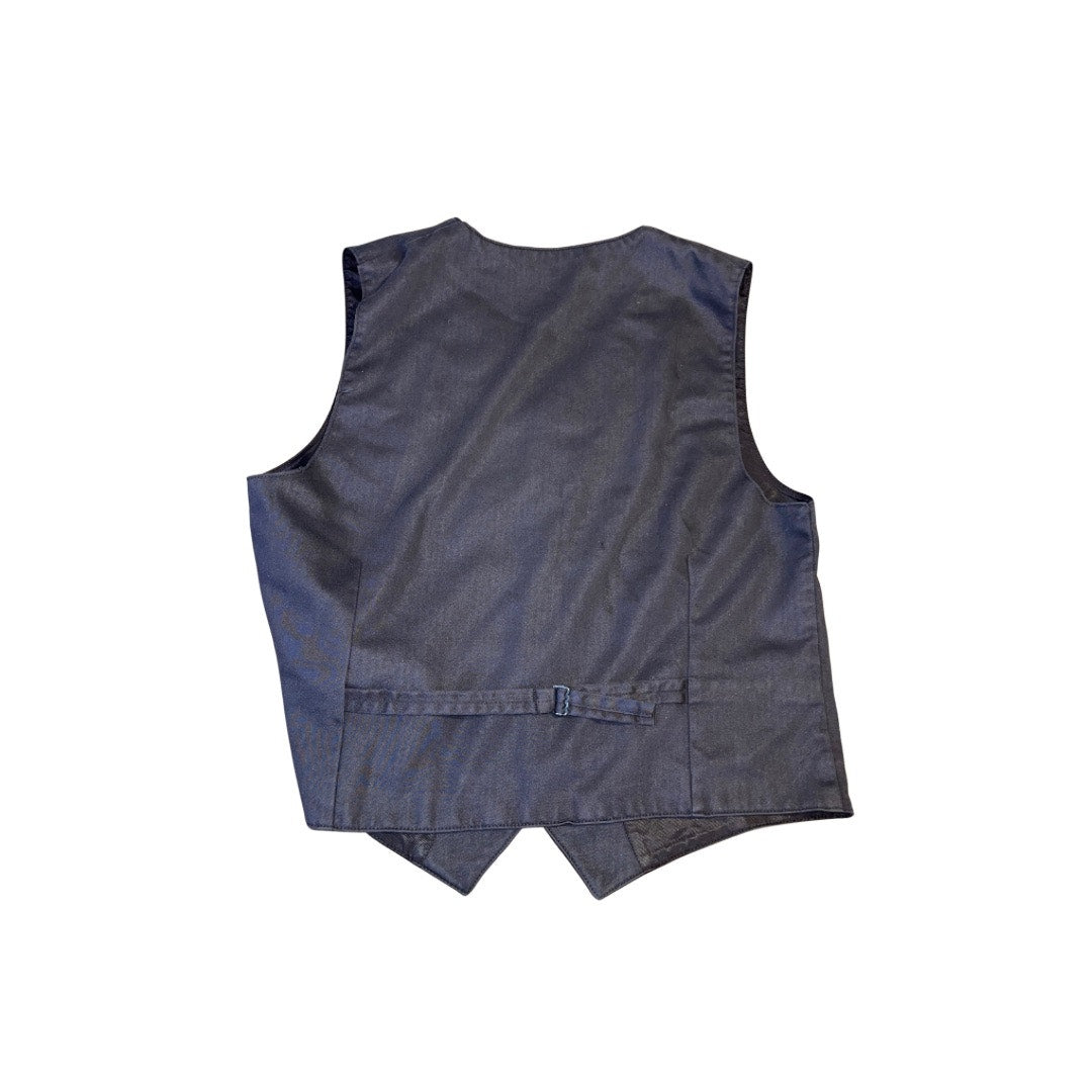 Stacy Adams Vest Waistcoat Mens Black Button V-Neck Size Medium Wedding Career