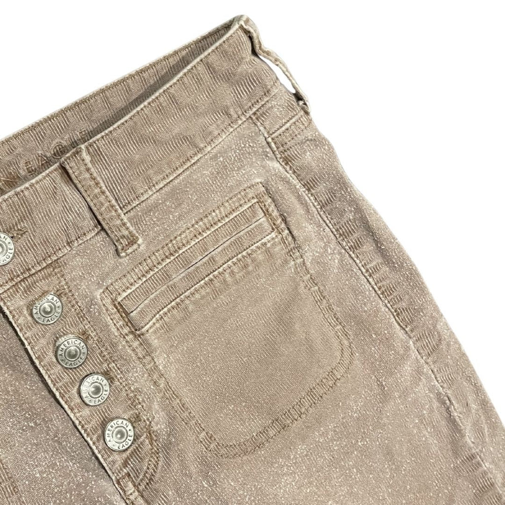 American Eagle Stretch Corduroy Super High Waisted Flare Pants SZ4 Y2K 90s Retro