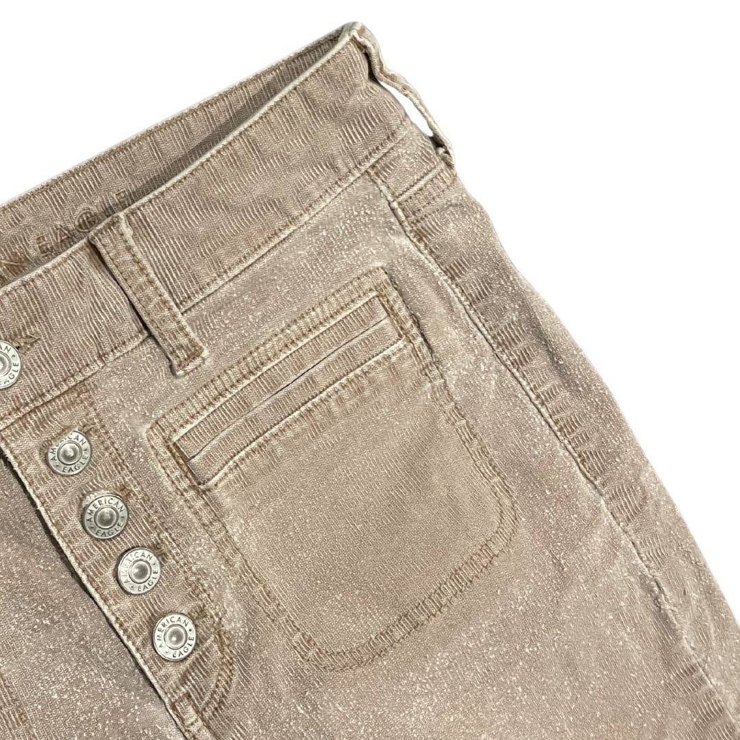 American Eagle Stretch Corduroy Super High Waisted Flare Pants SZ4 Y2K 90s Retro