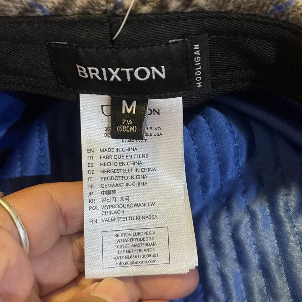 Brixton Hooligan Multi Plaid Houndstooth Snap Cap Newspaper Boy NWT 1920s