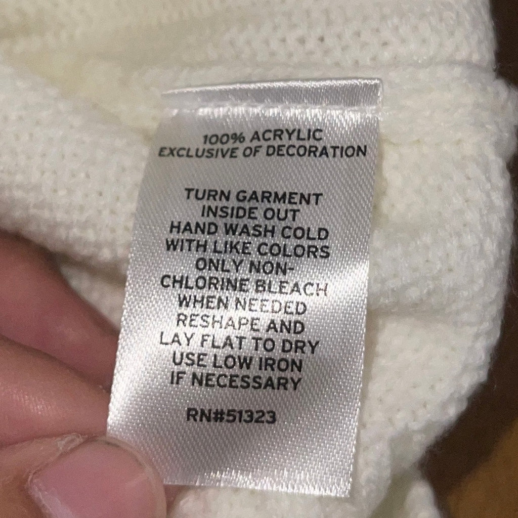 1.State Floral Embroidered Bubble Sleeve Crewneck Sweater Small Boho Chic NWT