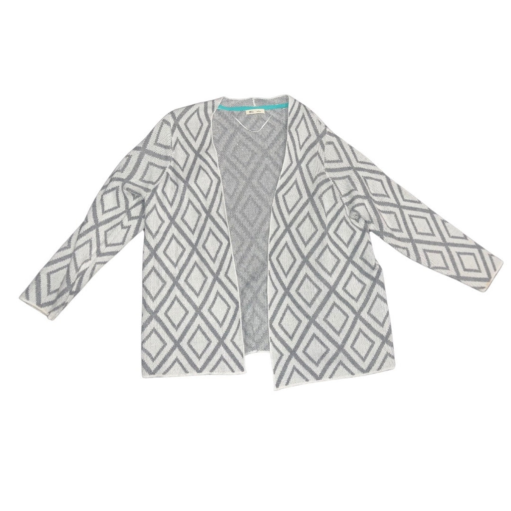 OVLA gray and white Cardigan Sweater Plus Size 1X