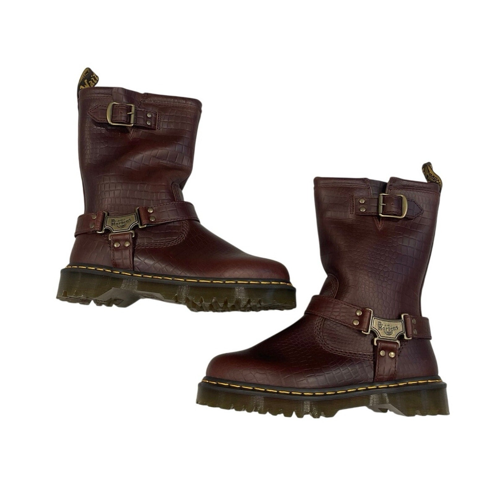 Dr. Martens Airwalk Anistone Hi Reptile Brown Leather Pull on Boots 9 Punk NWB