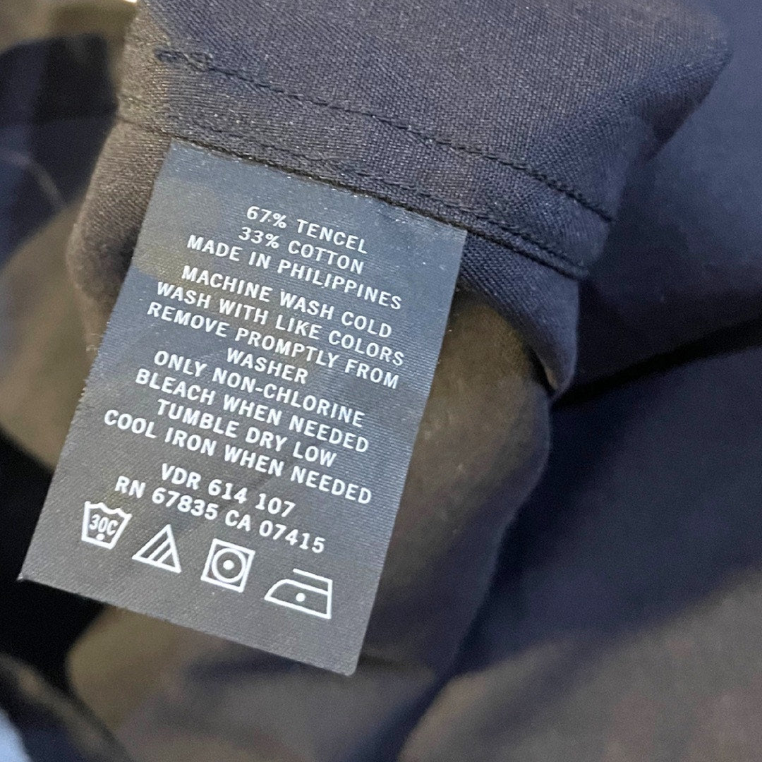 Nautica Short Sleeve Button up Collar Shirt Size XL Black Classic Dress Preppy