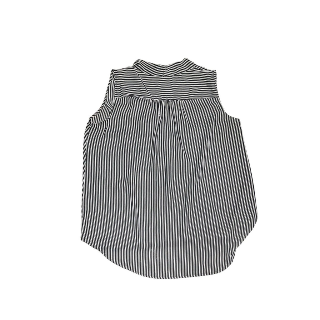 Liz Claiborne Sleeveless Striped Wrap Blouse SZ Large Career Office Casual Chic