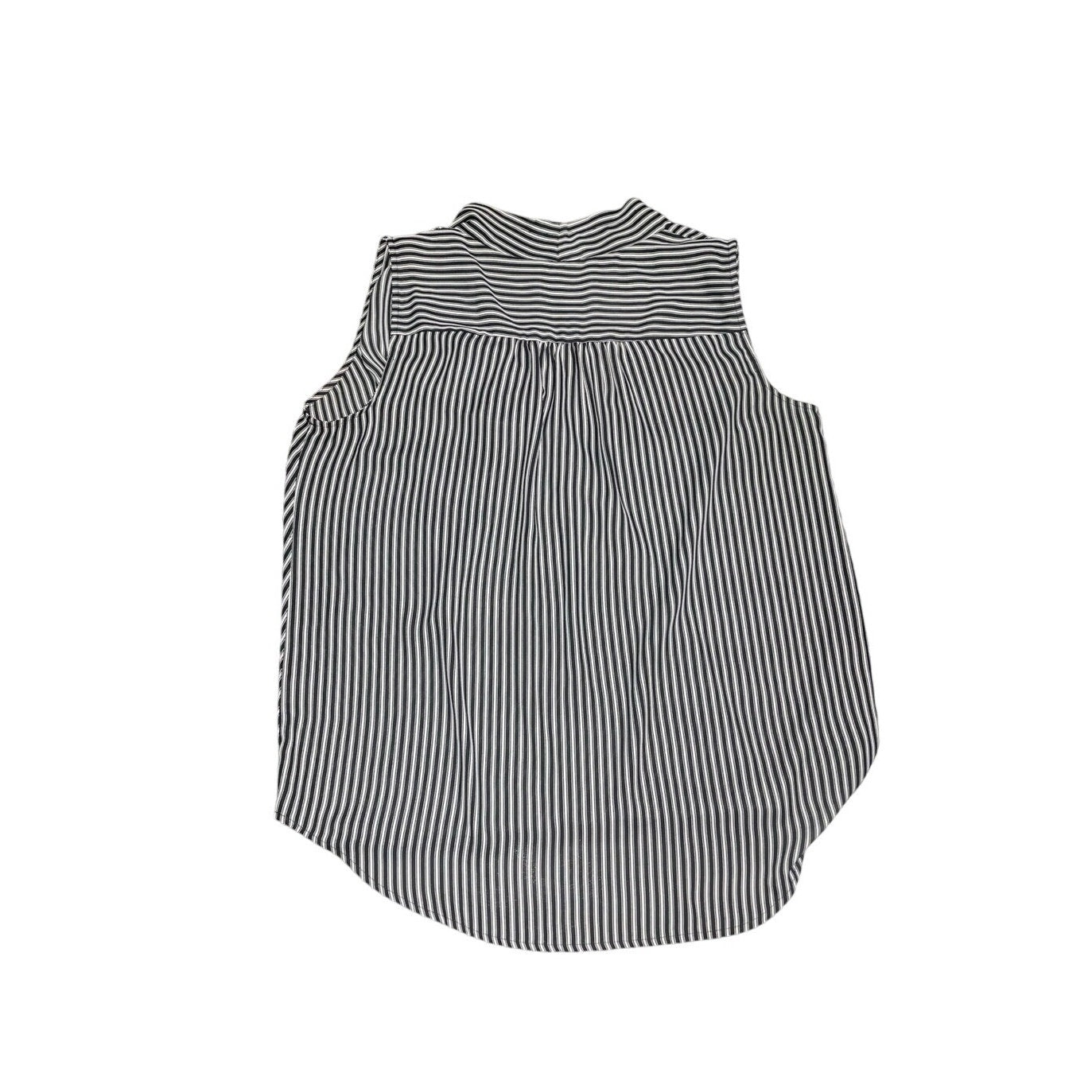 Liz Claiborne Sleeveless Striped Wrap Blouse SZ Large Career Office Casual Chic