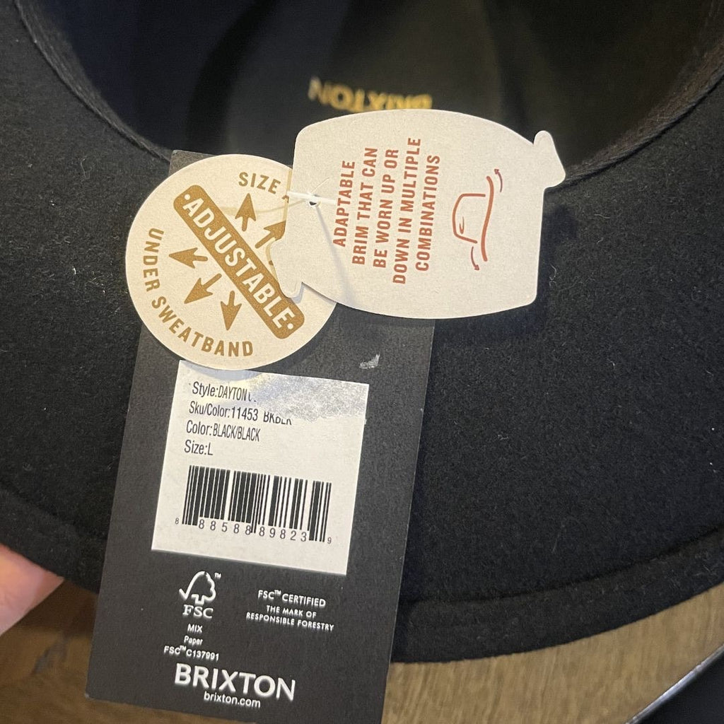 Brixton Dayton Convertabrim Rancher Hat Unisex NWT SZ L 7 1/2 (60CM) Adjustable