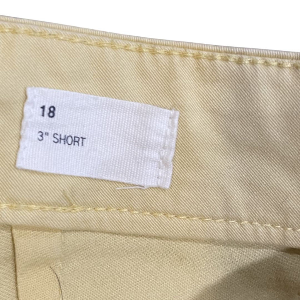 Gap Women Chino 3" Shorts Butter Yellow Plus Size 18 Spring Summer Beach Casual