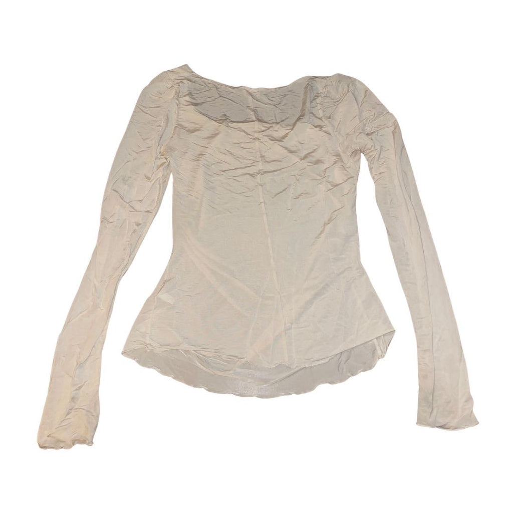 Intimately Free People Square Neck Long Sleeve Ruched Top Blouse Size Medium