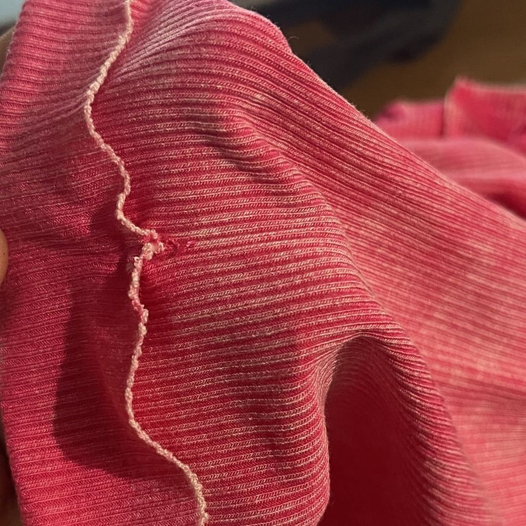 Zenana Washed Ribbed Short Sleeve Boat Neck Hot Pink Size S/M Lounge Artsy Boho