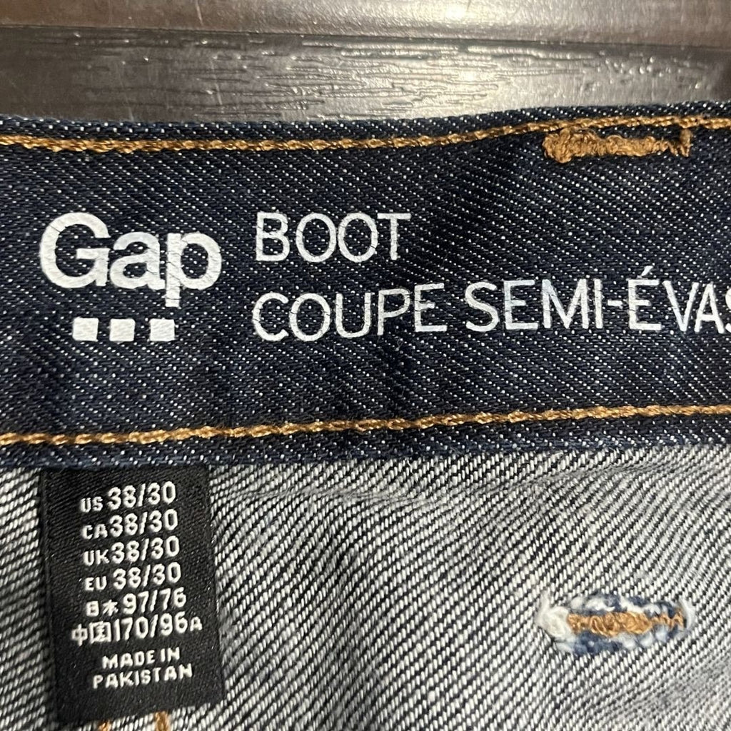 Gap Men's Bootcut Dark Wash Denim Blue Jeans Size 38X30 Western Streetwear