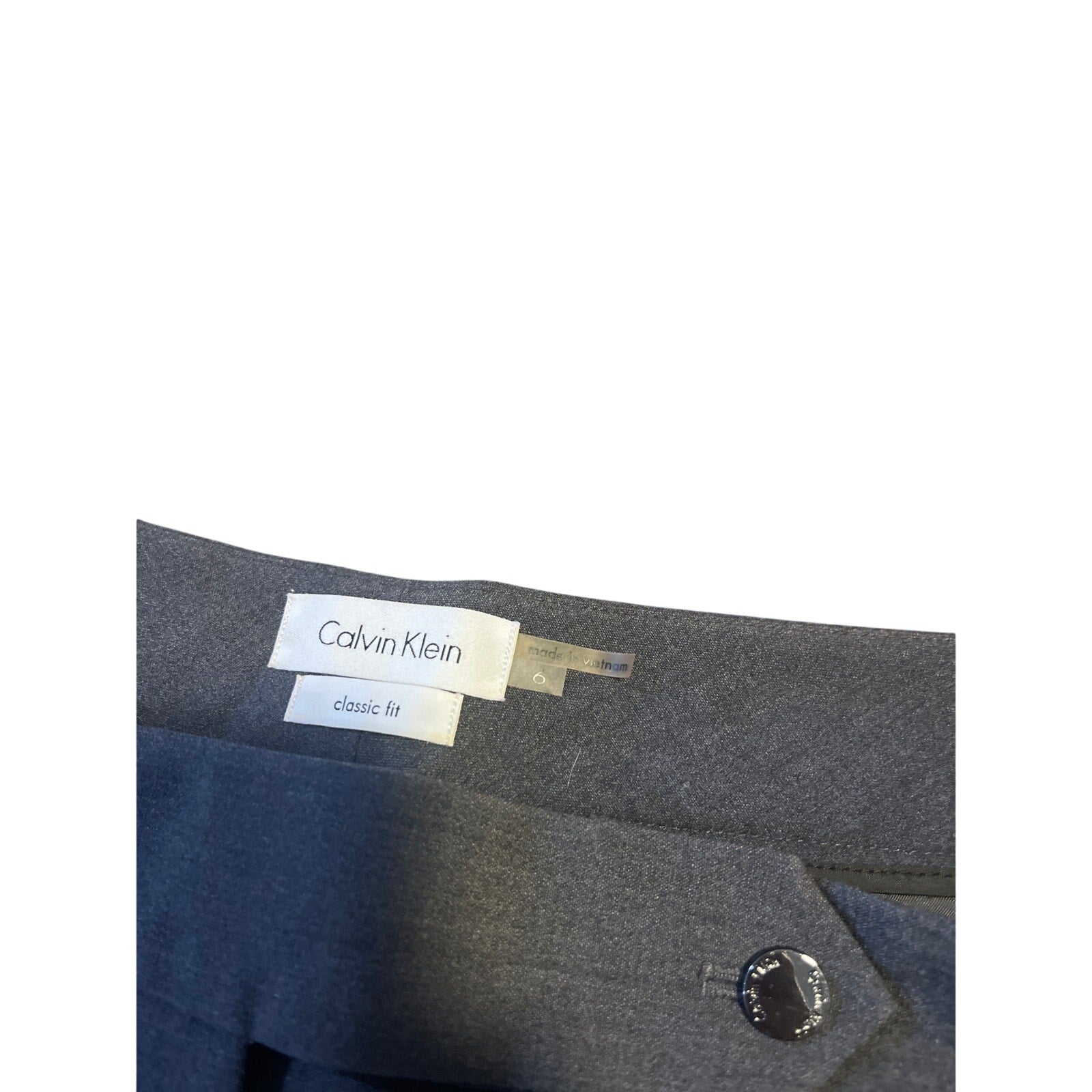 Calvin Klein Charcoal Women’s Career business Pant Suit Classic Fit slacks