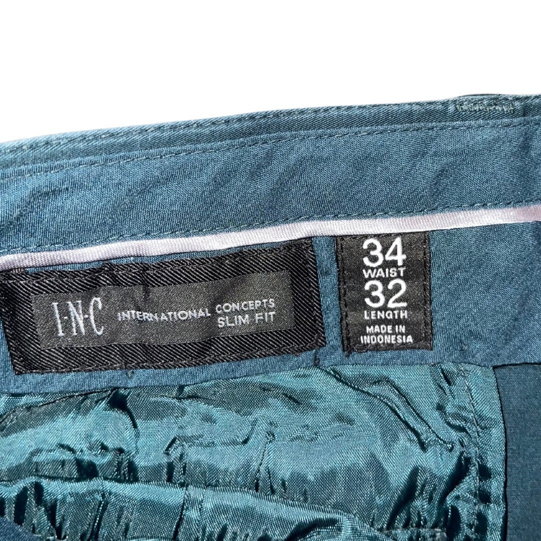 INC International Concepts Slim Fit Pants Chino Size 34x32 Cotton Casual Office