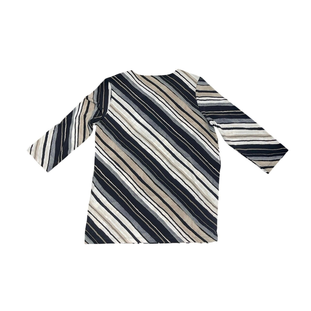 Chico's Top Asymmetrical Design 3/4 sleeve Size 1 Medium Casual Career Office