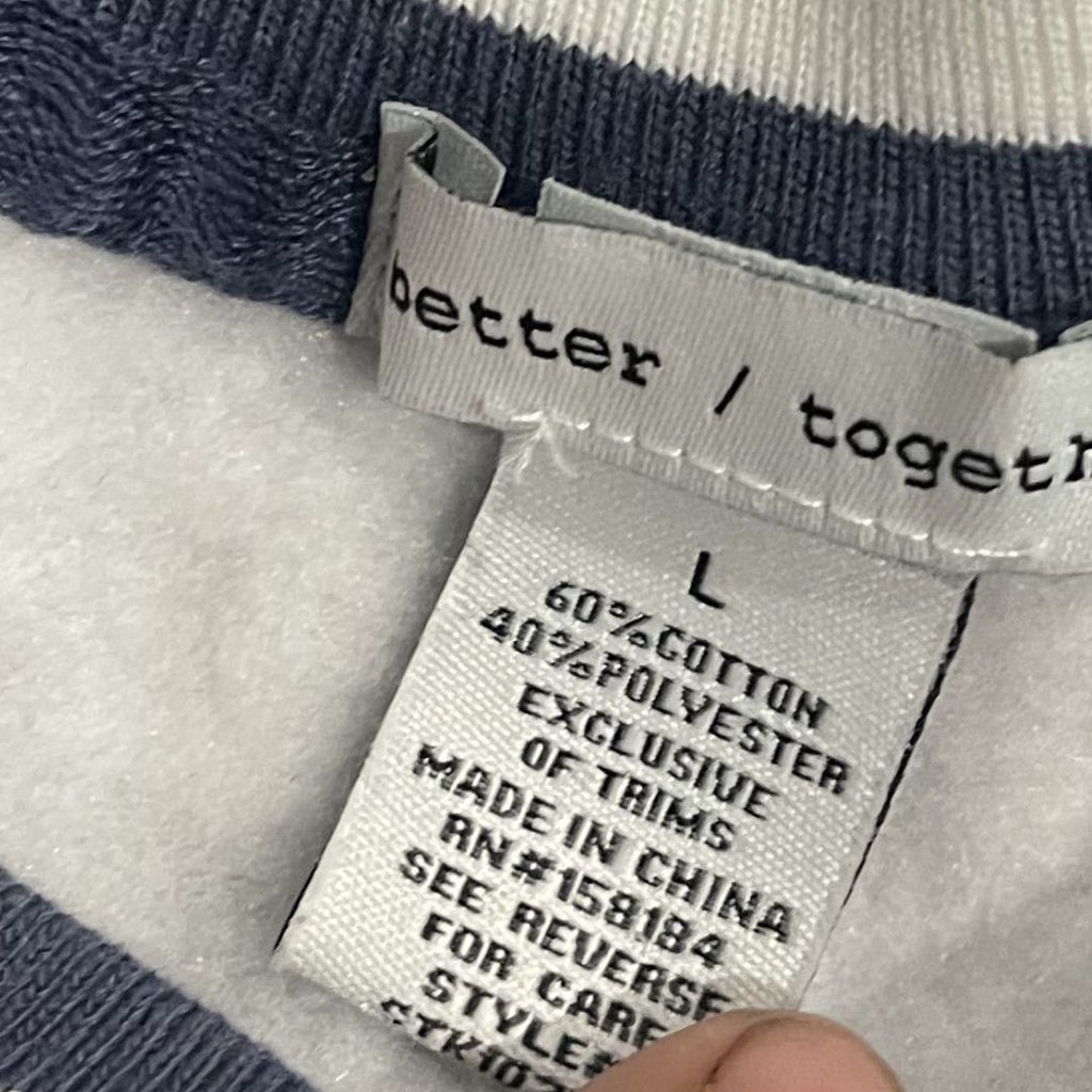 Better / Together Sweatpants set Crewneck Good Vibes Size Large Loungewear Cozy