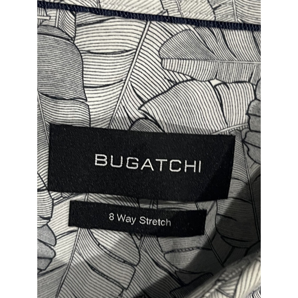 Bugatchi Long Sleeve Button Up Dress Shirt Size XL 8 Way Stretch Career Office
