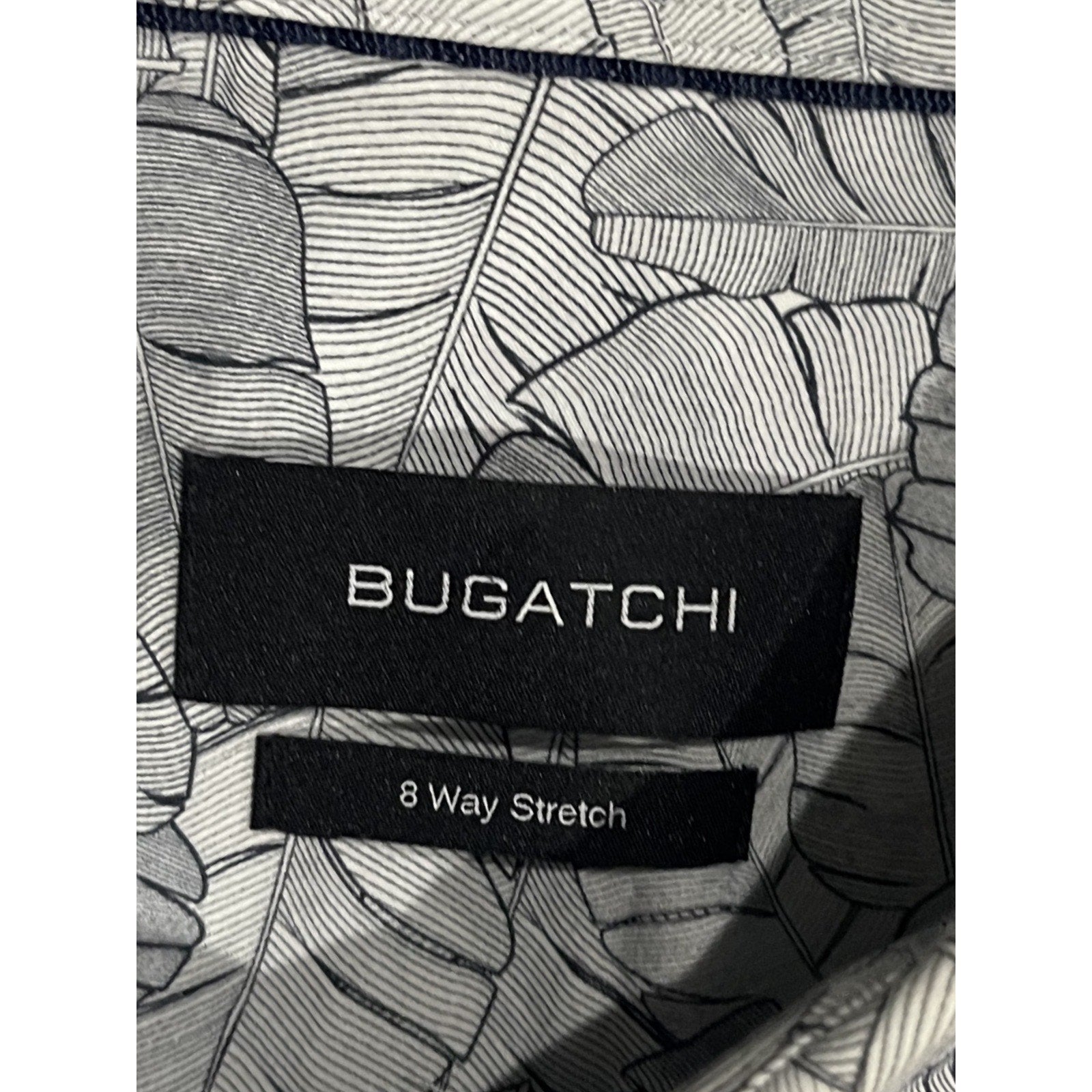 Bugatchi Long Sleeve Button Up Dress Shirt Size XL 8 Way Stretch Career Office