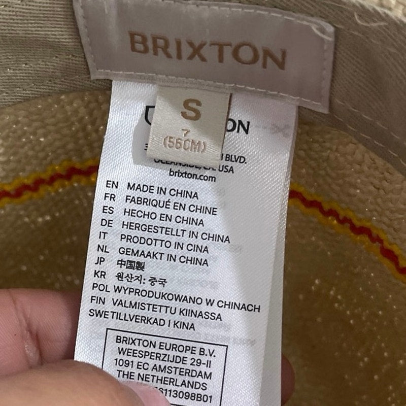 Brixton Pauma 100% Straw Fedora Sunhat SZ S (7) Vacation Beach Resort NWT