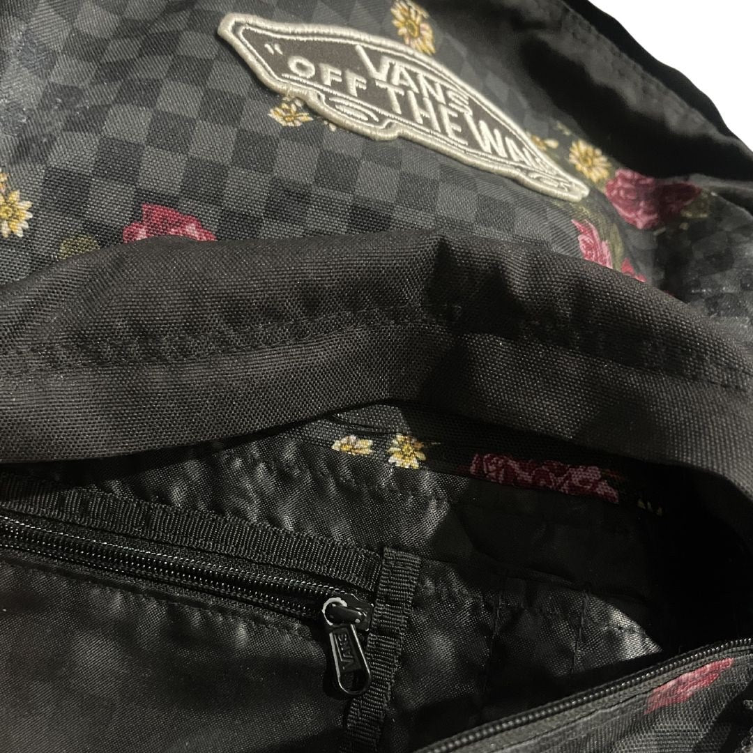 Vans Off the Wall Realm Backpack Checkerboard Floral School Daypack Academia