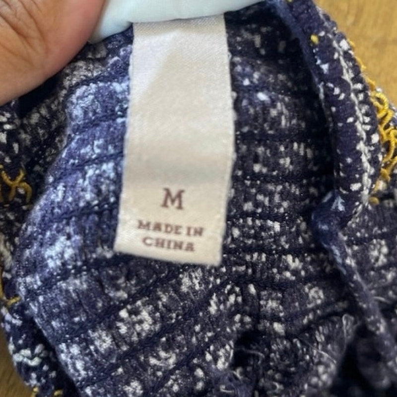 Knox Rose Navy Floral Tie Strap Midi Sundress Size Medium Flowy Boho Artsy