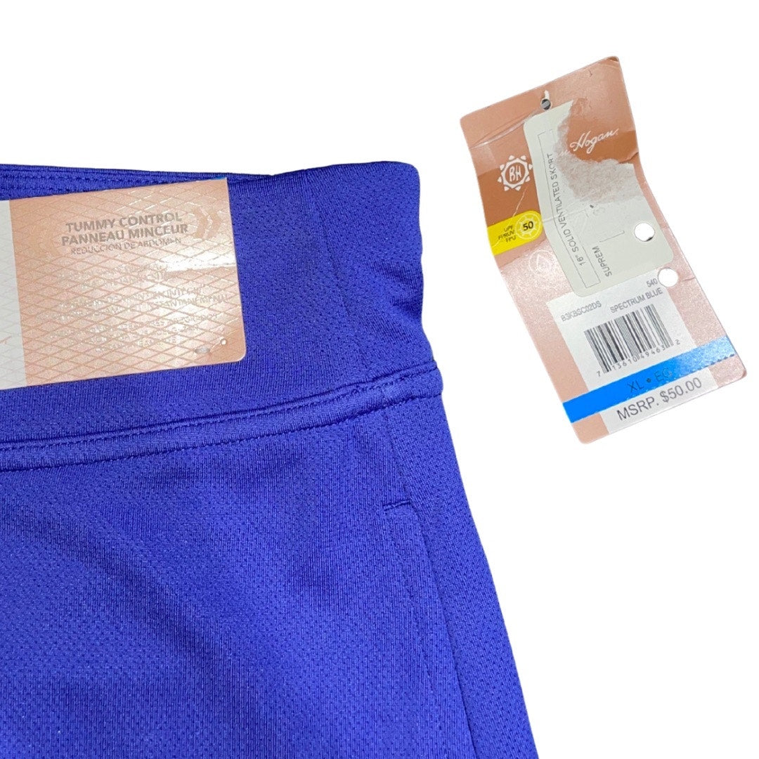 Ben Hogan Womens Gold Skort Royal Blue Tummy Control Size XL Tennis Athletic NWT