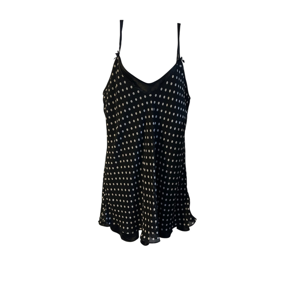 Private Luxuries VTG Polka Dot Cami Slip Dress Nighty SZ M Sleepwear Lingerie