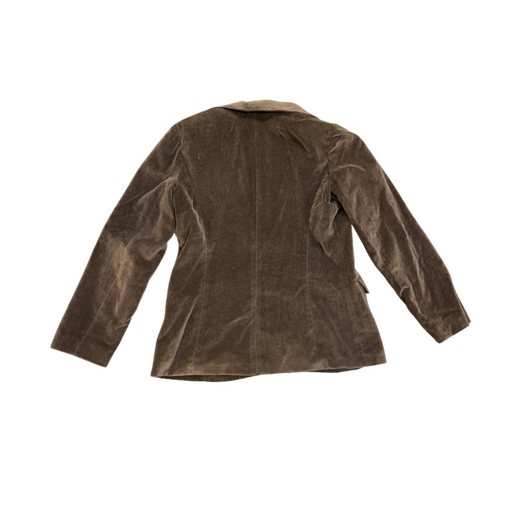 Vintage S.B.II by Bitterman Velvet Brown Two Button Blazer SZ 13/14 Retro Career