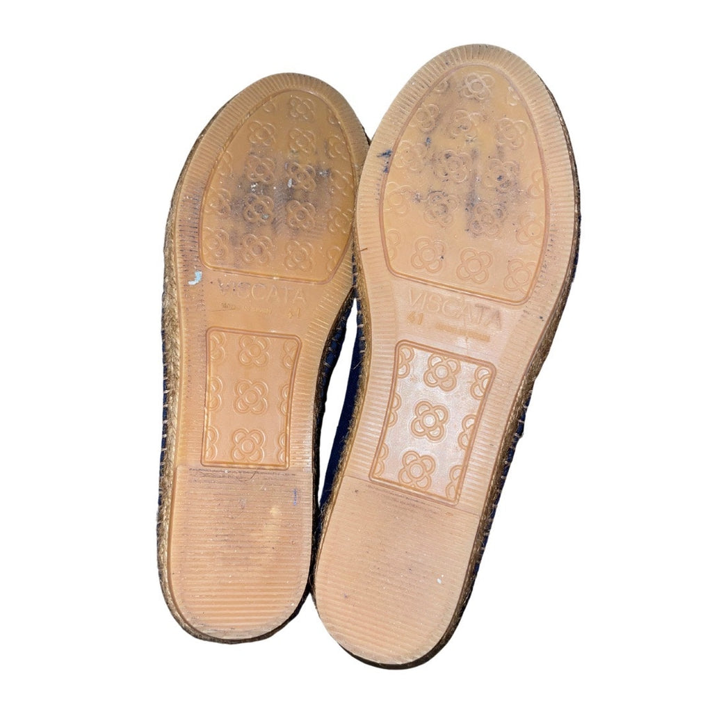 Viscata Barcelona LLafranc Canvas Espadrille Flats Size 8 Organic Cotton Vacation