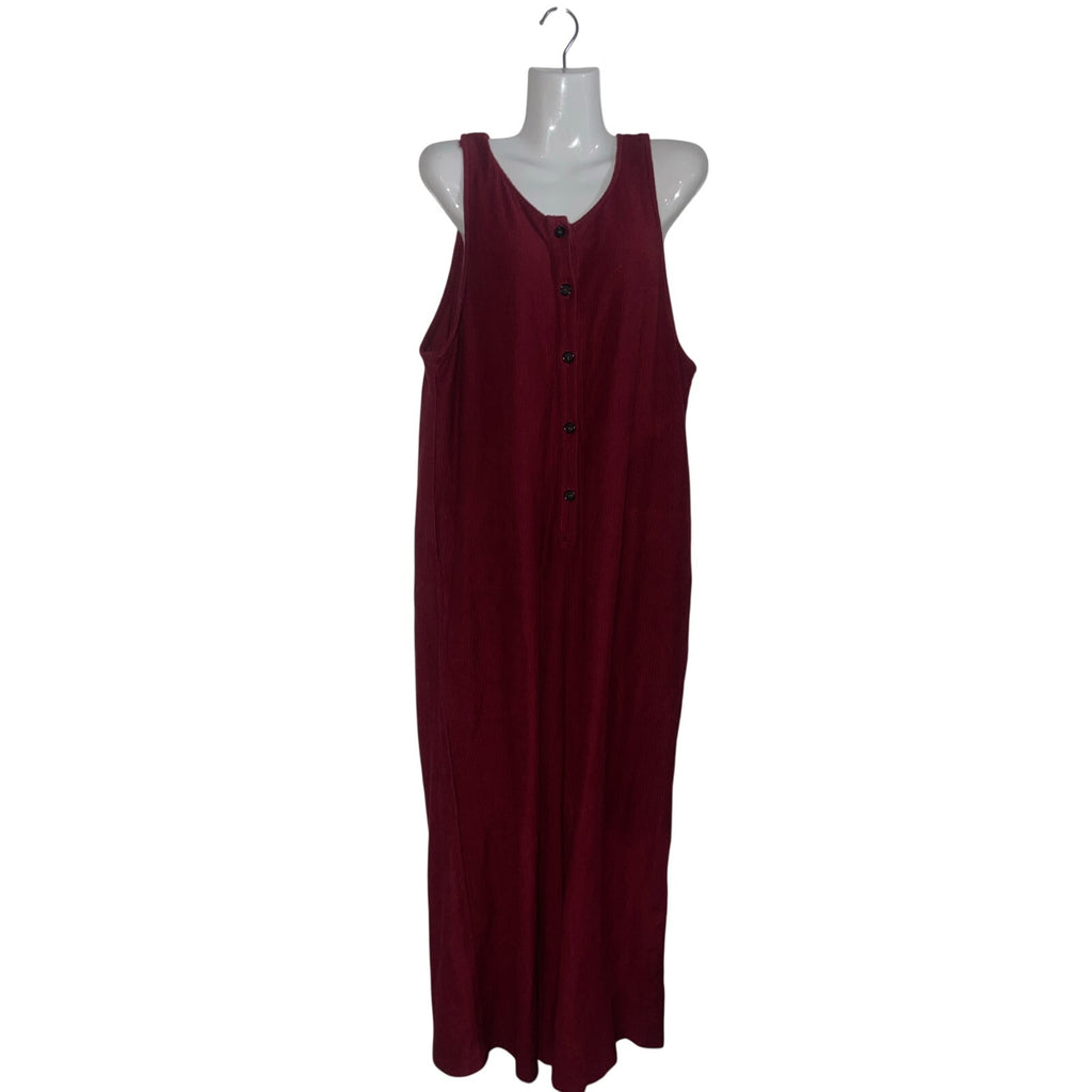 Back Beat Co. Organic Cotton Lounge Corduroy Knit Cropped Jumpsuit XL Overall