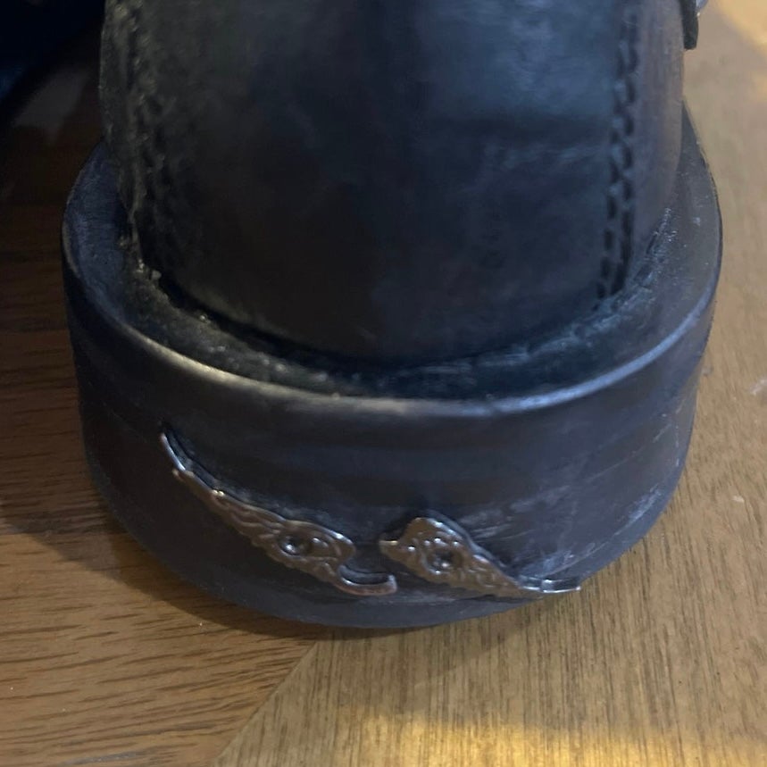 Zadig & Voltaire Paris Laureen Spike Black Leather Ankle Biker Boots SZ 6.5 (37)