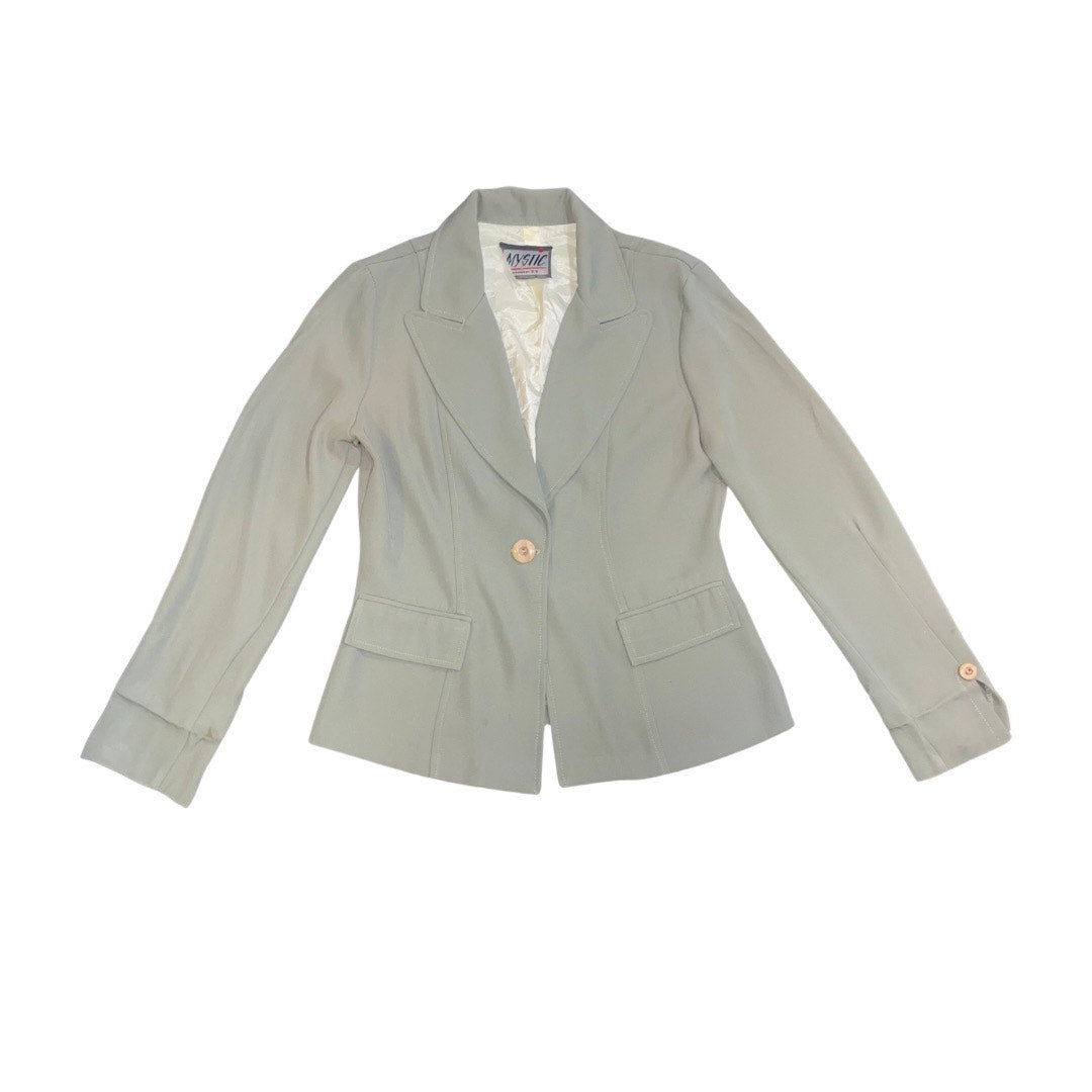 Mystic Vintage Skirt Suit Blazer Size Medium Sage Green Career Office Business